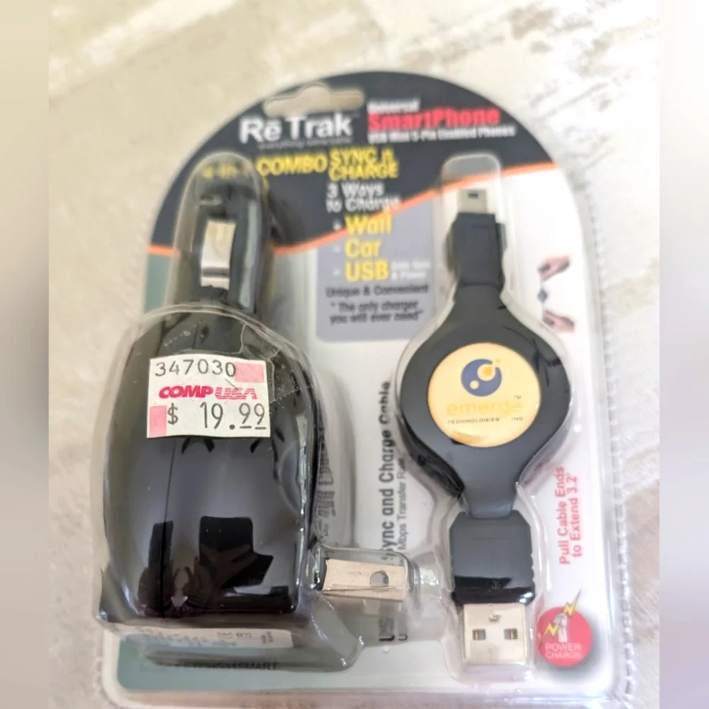 NWT ReTrack RETRACTABLE UNIVERSAL SMARTPHONE USB MINI 5-PIN ENABLED PHON…